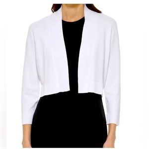 NWT White Calvin Klein 3/4 Cropped Knit Shrug Cardigan. Size Large